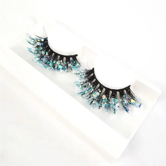 Faux cils Queen Sequins (Bleu glacier)