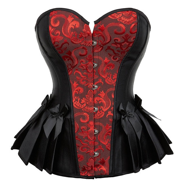 Corset Queen Rockinha (Noir et rouge)