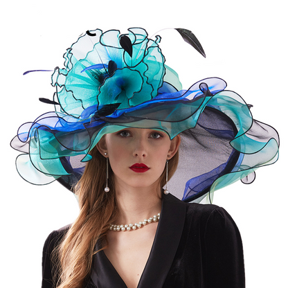 Chapeau Queen Indirha (Bleu et vert)