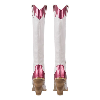 Bottes Queen Tavered (Blanc et fuchsia)