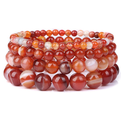 Bracelet Queen Agate rayée (Rouge)