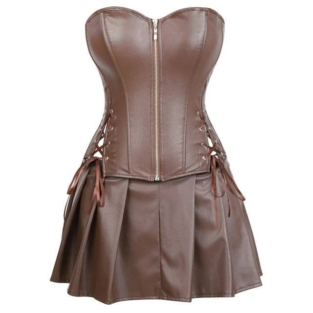 Robe Corset Drag Morticia (Marron)