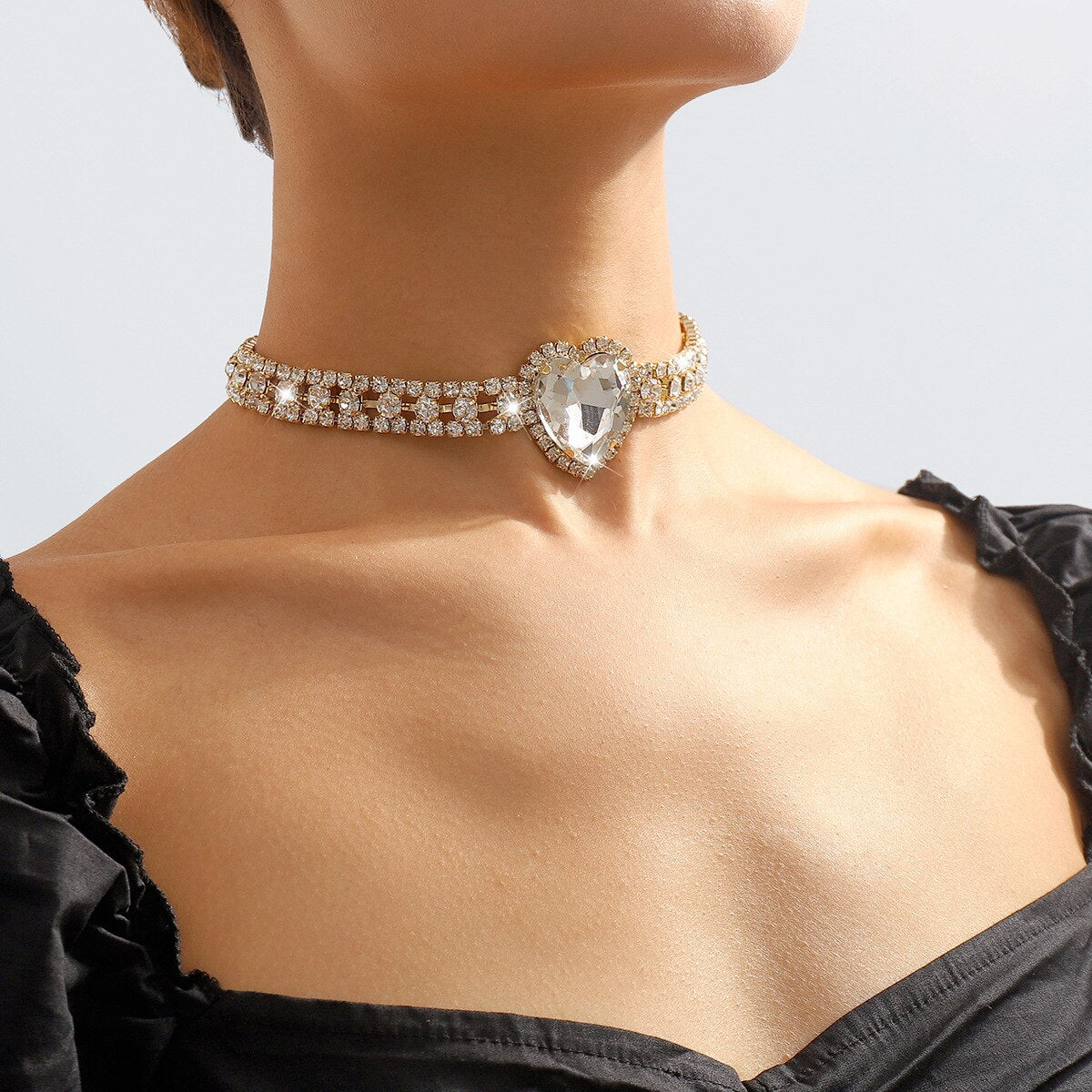Collier ras de cou Queen Cristal (Doré)