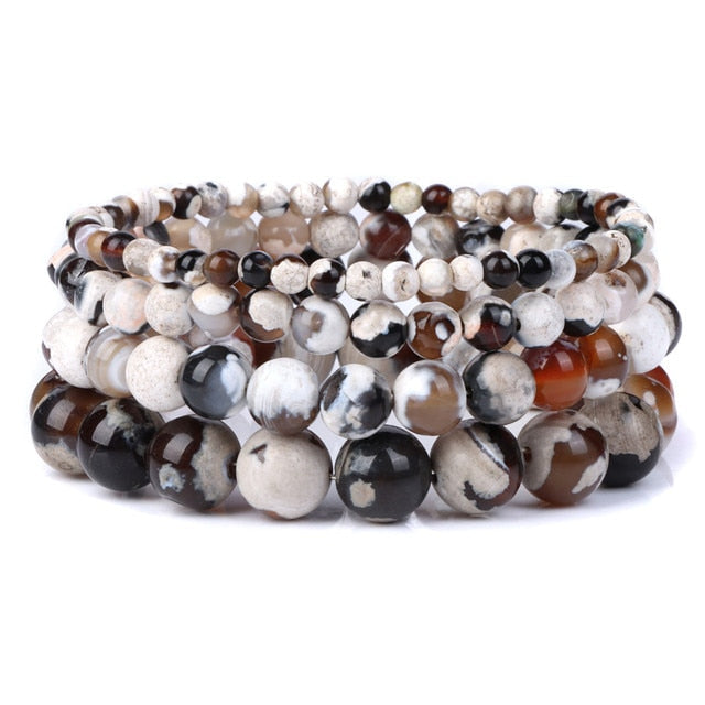 Bracelet Queen Agate de Feu (Marron)