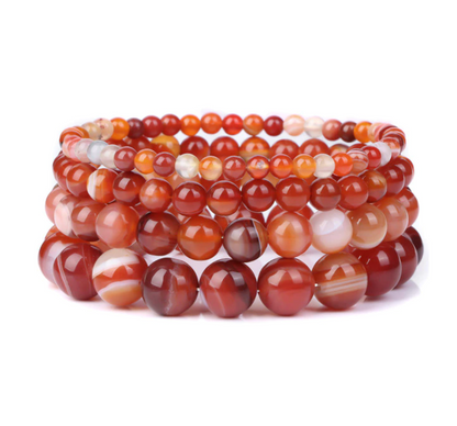 Bracelet Queen Agate rayée (Rouge)