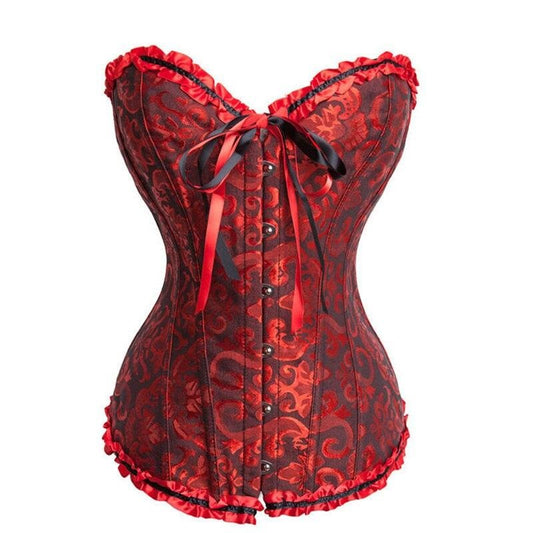 Corset Drag Fayette (Noir et rouge)