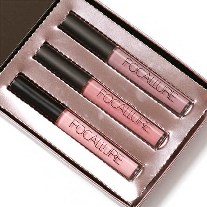 Lot de 3 Lip Gloss Mat Professionnels (3 Variantes)