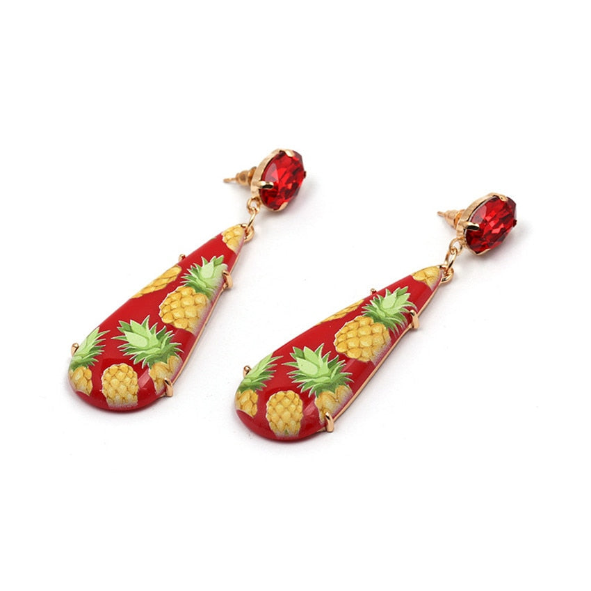 Boucles D'Oreilles Drag Ananas (4 Couleurs)