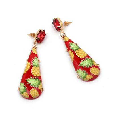 Boucles D'Oreilles Drag Ananas (4 Couleurs)