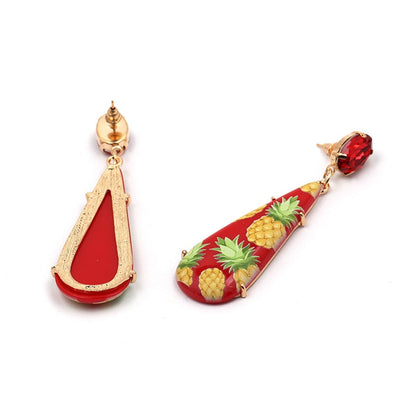 Boucles D'Oreilles Drag Ananas (4 Couleurs)