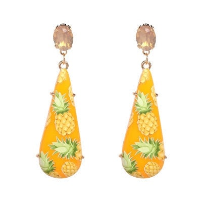 Boucles D'Oreilles Drag Ananas (4 Couleurs)