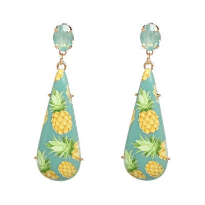 Boucles D'Oreilles Drag Ananas (4 Couleurs)