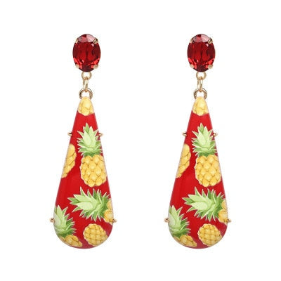 Boucles D'Oreilles Drag Ananas (4 Couleurs)