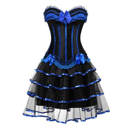 Robe Corset Drag Martina (Bleu)