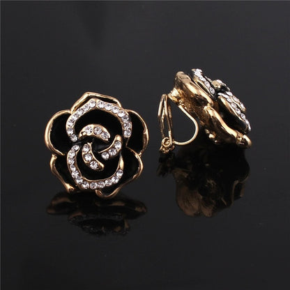 Boucles D'Oreilles Clip Drag Rose