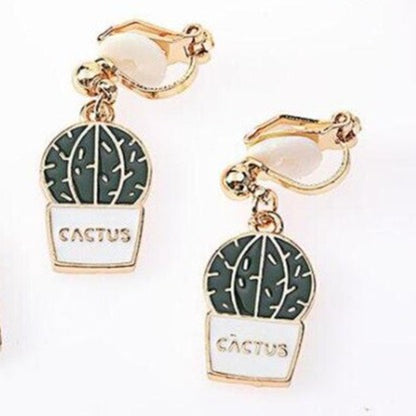 Boucles D'Oreilles Clip Queen Cactus