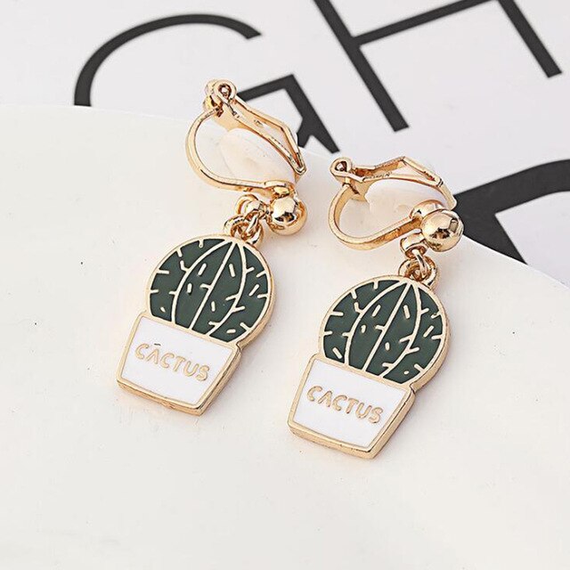 Boucles D'Oreilles Clip Queen Cactus