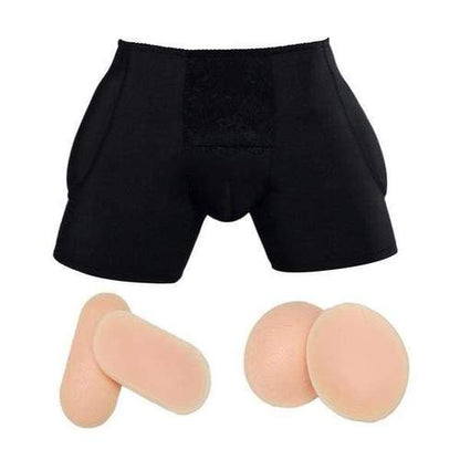 Culotte Noir avec Rembourrage en Silicone
