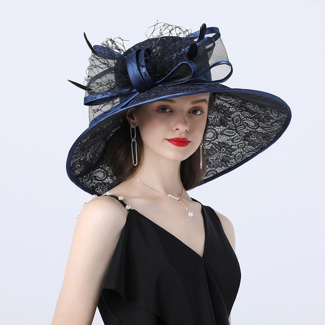 Chapeau Queen Santha (Bleu marine)