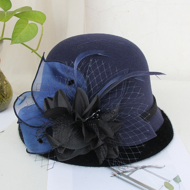 Chapeau Queen Orchya (Bleu marine)